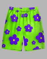 Men's Street Fashion Cartoon Small Flower All Over Printed Daily Casual Big and Tall Shorts